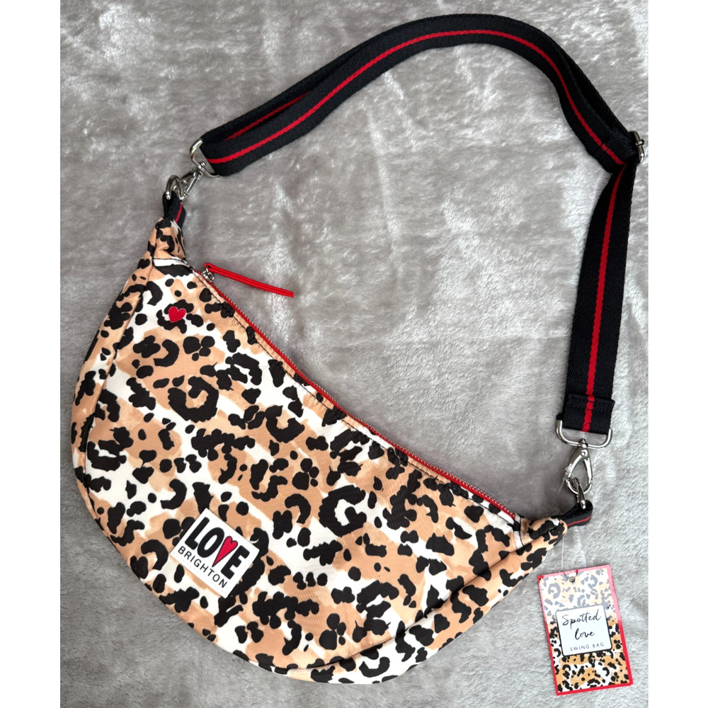 Brighton Spotted Love Leopard Print Crossbody Swing Bag NWT
